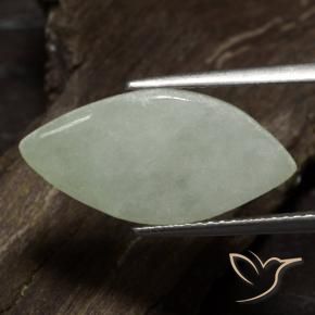 Jadeíta Verde gris natural de 6.29 ct, Marquesa, Translúcido