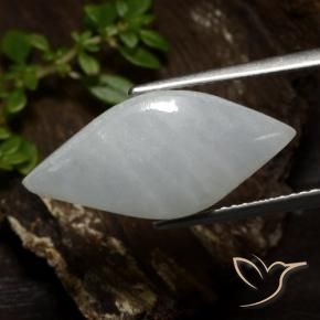 Jadeíta Blanco grisáceo natural de 6.74 ct, Marquesa, Translúcido