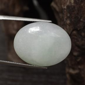 Jadeíta blanco natural de 16,87 ct, corte óvalo, translúcido