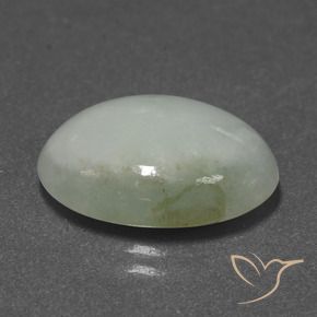 Jadeíta Blanco verde natural de 10.28 ct, Ovalada, Translúcido