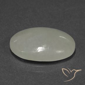 Jadeíta Verde grisáceo natural de 9.03 ct, Ovalada, Translúcido
