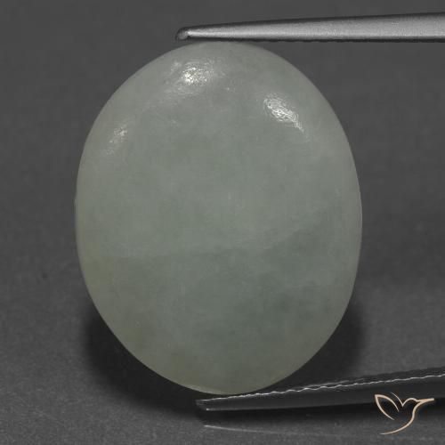 9.44ct Natural Verde grisáceo Jadeíta, Ovalada, Translúcido