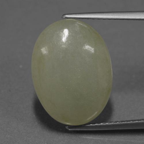 Jadeíta Amarillo verdoso natural de 11.32 ct, Corte Óvalo, Translúcido