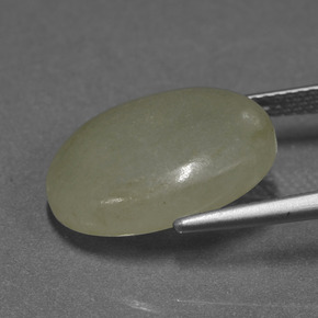 Jadeíta Amarillo verdoso natural de 11.32 ct, Corte Óvalo, Translúcido