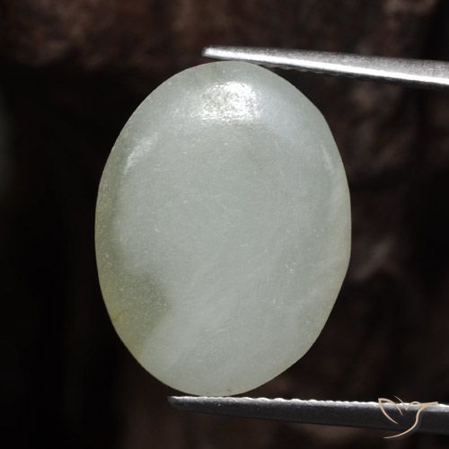 7.64ct Natural Verde medio Jadeíta, Ovalada, Translúcido