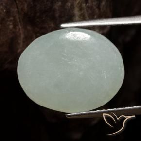 Jadeíta Verde claro natural de 6.76 ct, Ovalada, Translúcido