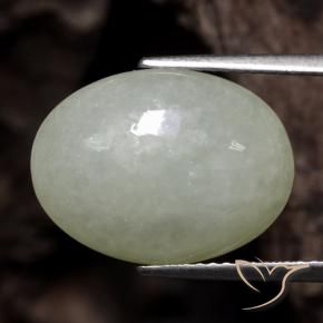 Jadeíta Verde medio natural de 8.52 ct, Ovalada, Translúcido