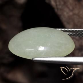 Jadeíta Verde medio natural de 8.52 ct, Ovalada, Translúcido