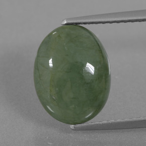 Jadeíta verde natural de 4,90 ct, corte óvalo, translúcido