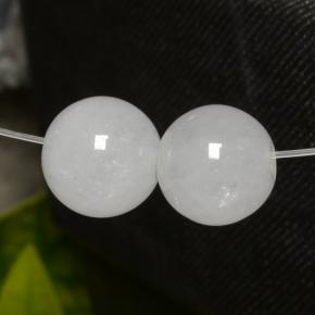 Gemas de jadeíta blanco natural de 13,23 ct, esfera / bola, translúcido