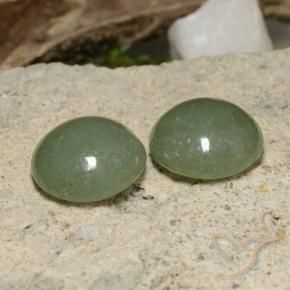 Gemas de Jadeíta Verde marrón natural de 13.90 ct, Redondo, Translúcido