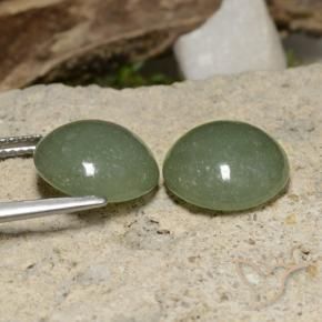 Gemas de Jadeíta Verde marrón natural de 13.90 ct, Redondo, Translúcido