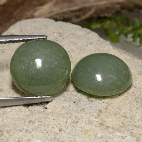 Gemas de jadeíta verde natural de 12,57 ct, corte redondo, translúcido