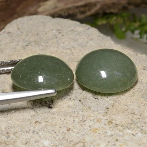 Gemas de jadeíta verde natural de 12,57 ct, corte redondo, translúcido