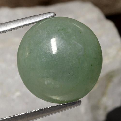 Jadeíta Verde medio natural de 6.93 ct, Corte Redondo, Translúcido