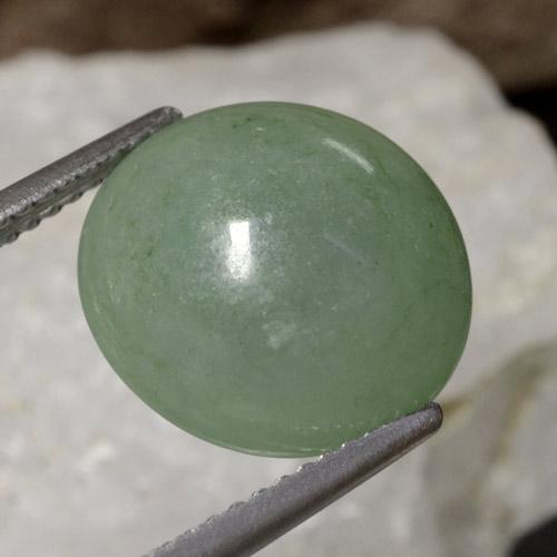 Jadeíta Verde medio natural de 6.93 ct, Corte Redondo, Translúcido
