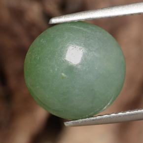 Jadeíta verde natural de 6,35 ct, corte redondo, translúcido