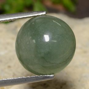 Jadeíta Verde pino pálido natural de 7.20 ct, Corte Redondo, Translúcido