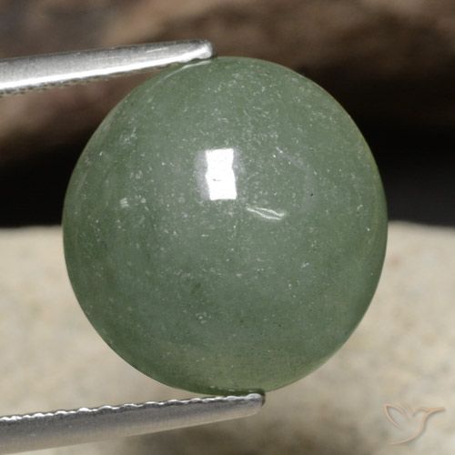 Jadeíta Verde medio natural de 7.91 ct, Redondo, Translúcido