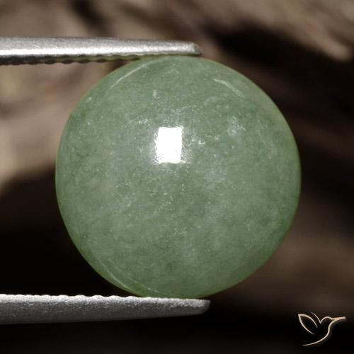 Jadeíta Verde medio natural de 7.98 ct, Redondo, Translúcido