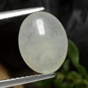 Jadeíta blanco natural de 3,13 ct, corte óvalo, translúcido