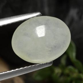 Jadeíta blanco natural de 3,13 ct, corte óvalo, translúcido