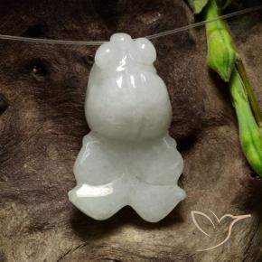 Jadeíta Blanco grisáceo natural de 42.70 ct, Elegante, Translúcido