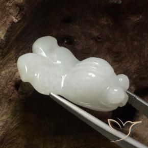 Jadeíta Blanco grisáceo natural de 42.70 ct, Elegante, Translúcido