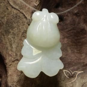 Jadeíta Blanco verdoso natural de 33.53 ct, Elegante, Translúcido