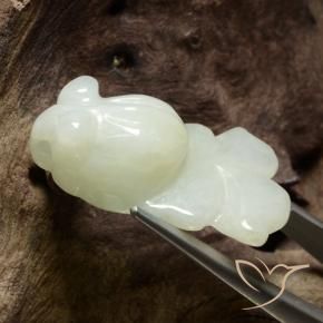 Jadeíta Blanco verdoso natural de 33.53 ct, Elegante, Translúcido