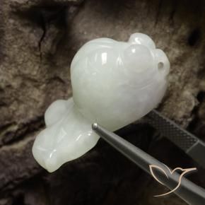 Jadeíta Blanco verdoso natural de 39.99 ct, Elegante, Translúcido