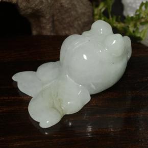 Jadeíta blanco natural de 39,59 ct, forma elegante, translúcido