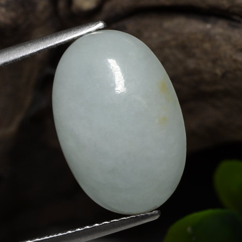 Jadeíta Verde gris claro natural de 10.04 ct, Corte Óvalo, Translúcido