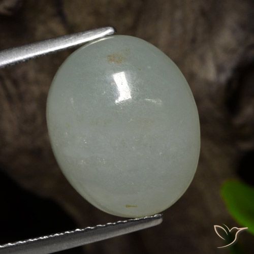 8.05ct Natural Verde gris Jadeíta, Ovalada, Translúcido