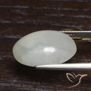 Jadeíta Verde grisáceo natural de 8.63 ct, Ovalada, Translúcido