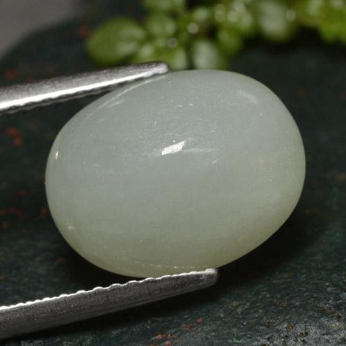 Jadeíta blanco natural de 7,11 ct, corte óvalo, translúcido