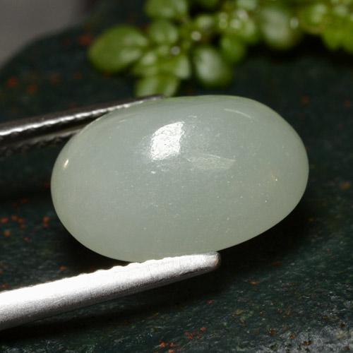 Jadeíta blanco natural de 7,11 ct, corte óvalo, translúcido