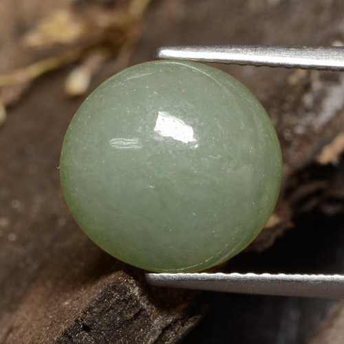 Jadeíta verde natural de 6,81 ct, corte óvalo, translúcido