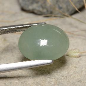 Jadeíta verde natural de 3,68 ct, corte óvalo, translúcido