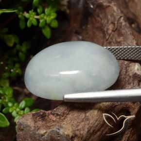 Jadeíta Verde medio natural de 26.59 ct, Ovalada, Translúcido