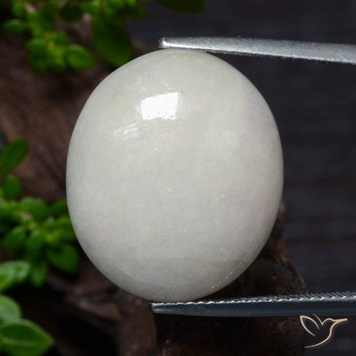22.60ct Natural Gris muy claro Jadeíta, Ovalada, Translúcido