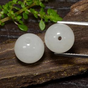 Gemas de jadeíta verde natural de 13,42 ct, esfera / bola, translúcido