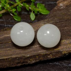 Gemas de jadeíta verde natural de 13,42 ct, esfera / bola, translúcido