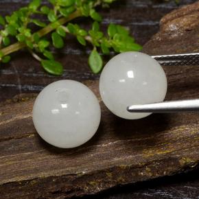 Gemas de jadeíta verde natural de 13,42 ct, esfera / bola, translúcido