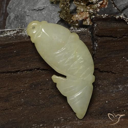 30.43ct Natural Amarillo verdoso Jadeíta, Elegante, Translúcido