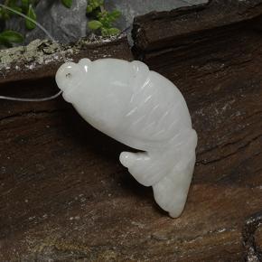 Jadeíta blanco natural de 25,96 ct, forma elegante, translúcido