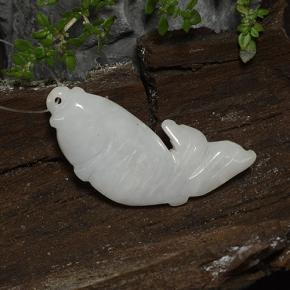 Jadeíta blanco natural de 25,96 ct, forma elegante, translúcido