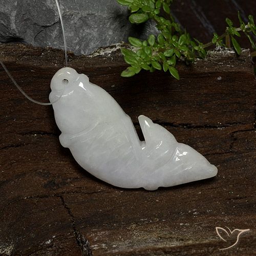 Jadeíta blanco natural de 25,47 ct, forma elegante, translúcido