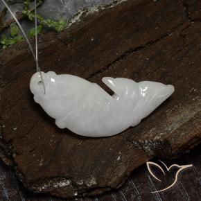 Jadeíta blanco natural de 25,47 ct, forma elegante, translúcido