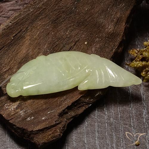 Jadeíta Amarillo verdoso natural de 27.20 ct, Elegante, Translúcido